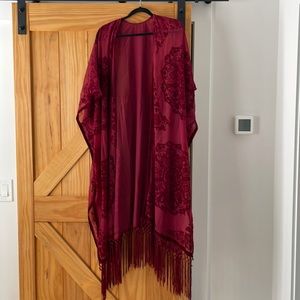 Vintage Wine Velvet Cover up